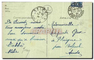Biarritz — Statua Maryi Panny — LL. — Wydawca LL, nr 101 — Rewers