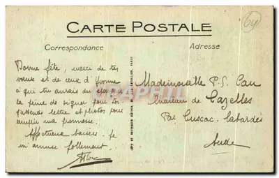 Biarritz — O Rocher de la Vierge em um dia de Tempo Ruim — LL. — Verso