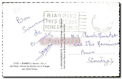 La Plate - Vorm van Rocher de la Vierge — Biarritz — L. Chatagneau — Achterkant