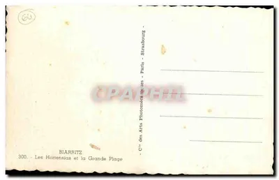 Biarritz — La vista delle Ortensie e la Grande Plage — Cie des Arts Photomécaniques, Paris — Verso