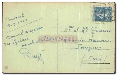 Les Hautes-Pyrénées — Wodospad Font d’Espagne (Zestaw) — Stéréotype Labouché, Toulouse, nr 577 — Rewers