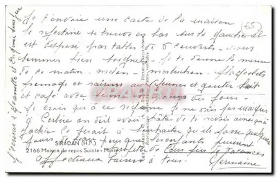 Casa di riposo Sainte-Marie — Siradan (H.P.) — Larrey — Verso