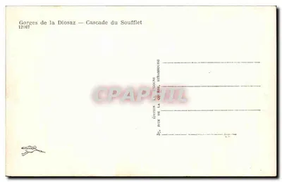 Góry Diosaz — Wodospad Soufflet — Wydawnictwo La Quibse, Strasbourg — Rewers