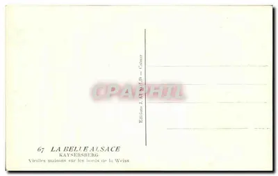 Kaysersberg — Casas antiguas junto a las orillas de la Weiss — Ediciones J. Attenhold, Colmar — Reverso