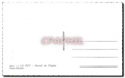 Le Puy - Portal da Igreja de São Miguel — Éditions du Tigny, n° 9031 — Verso