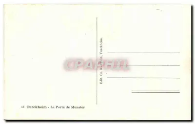 Turckheim — A Porta de Munster — editor Ch. Rieckheim, n° 46 — Verso
