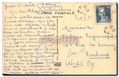 Mimizan-Bourg — Embocadura do Courant no Étang — Ed. Argra Jouloube — Verso