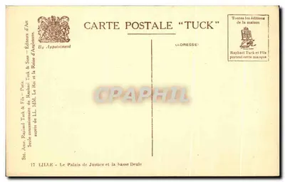 Lille - Il Palazzo di Giustizia e la bassa Deule — editore Tuck & Fils — Verso