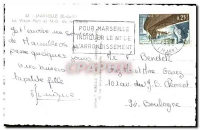O Velho Portos e o Norte da Garde — Marselha — Edição 'Mirelle' — Verso