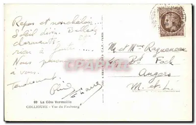 Collionure - Pejzaż Faubourgu — wydawca R.P.C. n°69 — Rewers