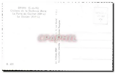 Dinan (C.-du-N.) — Kasteel van de Hertogin Anna, La Porte du Guichet (13e eeuw) — Les Éditions d'Art, Parijs — Achterkant