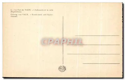 Fort de Vaux — Enfermaria e sala de operações — editor H. Touraine — Verso