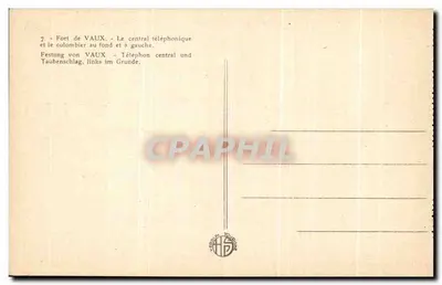 Fort de Vaux — Central telefônico e pombal — Verso