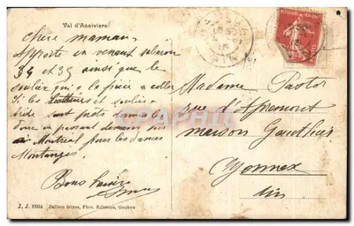 Pont naturel — vue du Val d'Anniviers — éditeur J. J. 8804, Julien frères, Genève — Achterkant
