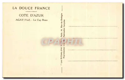 O Cap Roux — Agay (Var) — Edições de Arte Yvon — Verso