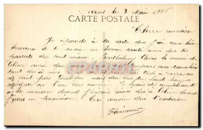 Arras — Hotel-de-Ville após o bombardeio do 6 de outubro de 1914 — edição não identificada — Verso