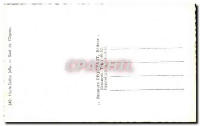 Saut de l'Ognon — Haute-Saône — editor PEQUETENOT, n° 640 — Verso