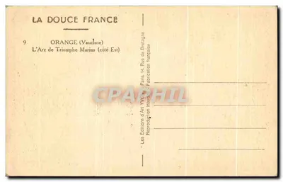 Arc de Triomphe Marius — Orange (Vaucluse) — Les Éditions d'Art Yvonne, Paris — Rewers
