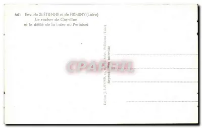 Skalista Cornillon i przełęcz Loiry w Pertuiset — Okolice St-Étienne i Firminy (Loire) — Wydawnictwo J. Lafond — Rewers