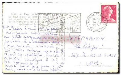 Chamonix-Mont-Blanc — Chapelle enneigée — Éditeur G. Rognon, n° 2441 — Rewers