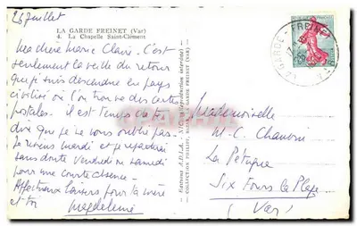 A Capela de São Clemente — La Garde-Freinet (Var) — Edições A.D.I.A. — Verso
