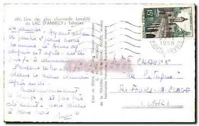 Lago de Annecy — Talloires — G. Rossat Mignon — Verso