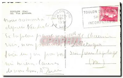 Toulón (Var) — Vista general — Ediciones « TOULON » n°322 — Reverso