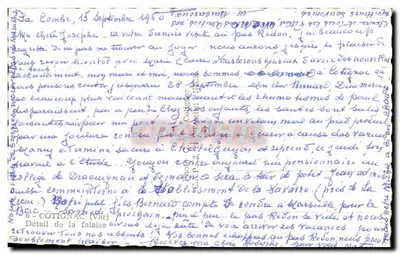 Cotignac — Skałka Combe — Stara pocztówka — Rewers