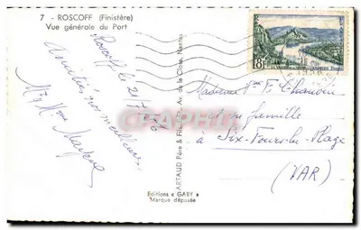 Roscoff (Finistère) — Vista general del Puerto — Ediciones Gaby — Reverso
