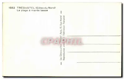 Trégastel (Côtes-du-Nord) — La playa a marea baja — Ediciones de Arte 'VYVON', París — Reverso