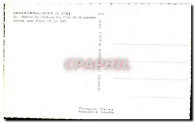 Chatillon-sur-Seine — Ruiny Zamek Duszy Burgundii — Comtier Imprimeur — Rewers