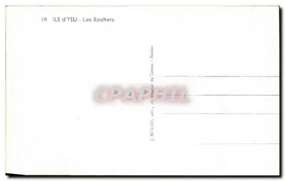 Ilha de Yeu - Os Rochos — J. Nozaïs, editor, Nantes — Verso