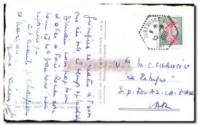 Kościół św. Eulalii w Couscouges — Wnętrze — Société des Cartes Postales APA-POUX — Rewers