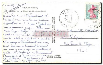 Ponte sobre o Canal de Nantes a Brest — Redon (Ille-et-Vilaine) — Éditions Gaby — Verso