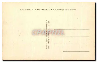 A Abadia de Solesmes — Sobre o Barrage da Sarthe — Edição dos « Amis de Solesmes » — Verso