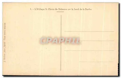 Abp. św. Piotra w Solesmes na brzegu Sarthe — J. Malico, Sable — Rewers