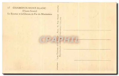 Brévent i Kolej Montenvers — Chamonix-Mont-Blanc — Wydawnictwo Art Yvon, Paryż — Rewers