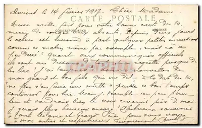 Amiens (Somma) — Katedra — Duży portal chroniony przez worki z piaskiem przed wtrąceniem taubów — L. C. H. Amiens — Rewers