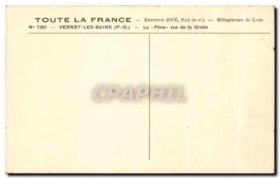 Die « Péra » von der Höhle aus gesehen — Vernet-les-Bains — Éditions Jové, Pau — Rückseite