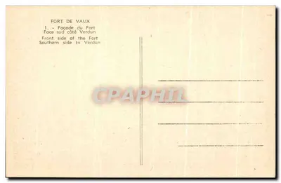 Fort de Vaux — Facha sul para Verdun — editor não visível — Verso