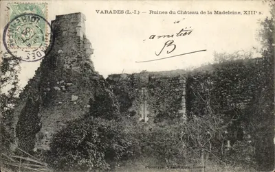 Varades (L.-I.) — Ruínas do Castelo da Madeleine, XIIIe s. — Fototipia Vasselier, Nantes