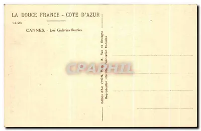 Cannes - As Galerias Floridas — Yvon, n°24/22 — Verso
