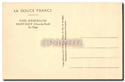 Saint-Valery-sur-Somme — A Praia — Éditions d'Art Yvonne — Verso
