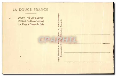 Dinard — A Praia no Horário do Banho — Les Éditions d'Art YVC, Paris — Verso