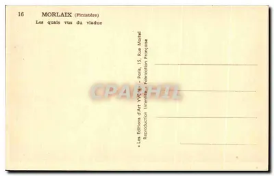 Morlaix (Finistère) — Quais widziane z mostu — Wydawnictwo Sztuki YvC N°16 — Rewers