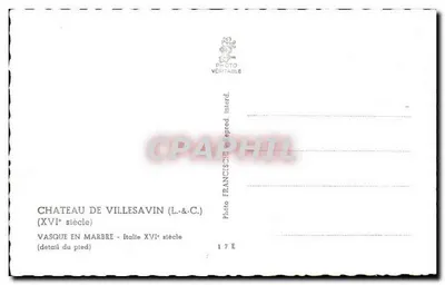 Zamek Villesavin — basen z marmuru (szczegół podstawy) — Photo Francisavin (L.&-C.) n°17E — Rewers