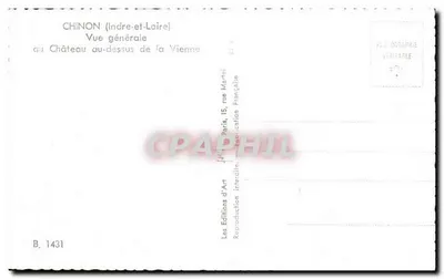 Chinon (Indre-et-Loire) — Algemene uitzicht op het kasteel boven de Vienne — Les Editions d'Art, Parijs — Achterkant