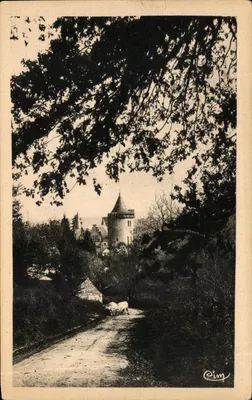 Bilhete postal antigo Aubusson Castelo de Fot