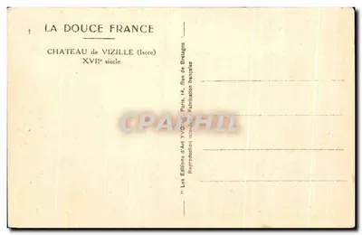 Zamek w Vizille — Isère — Les Éditions d'Art YVOIR, Paryż — Rewers