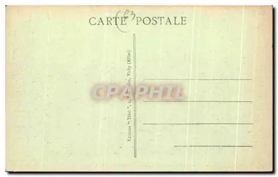 Ruínas do Castelo-Rocher e a Sioule — A Auvergne pitoresca — Editor Ideal, n° 2814 — Verso
